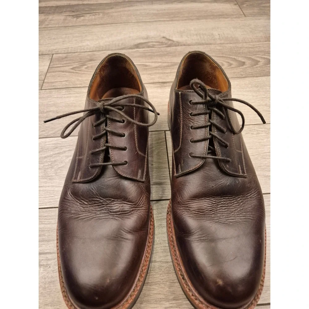 Beckett‎ Simonon Dunham Derby Shoes Brown Leather Plain Toe Blucher Mens Sz 9.5